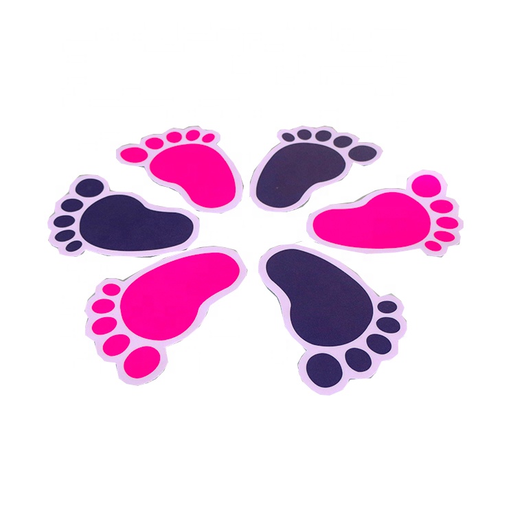 Custom pvc vinyl footprint floor sticker
