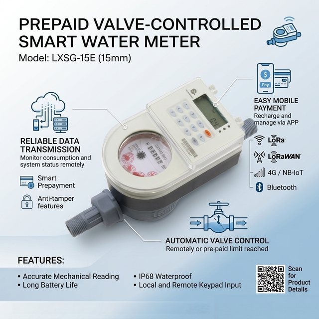 IP68 Factory Keypad Token STS Prepaid Water Meter With Split CIU Smart Encrypted Vending Prepayment Software OEM