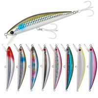 Leurre de pêche dur pour la traîne en haute mer, type Minnow, flottant à mi-mer, 120mm 41g, avec hameçon VMC et fil d'acier, pour la pêche en mer