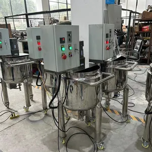 100L 200L 500L Duplo Encamisado Mixer Reator De Aquecimento Elétrico Químico Creme Homogeneizador Emulsionante Misturando Agitado Tanque