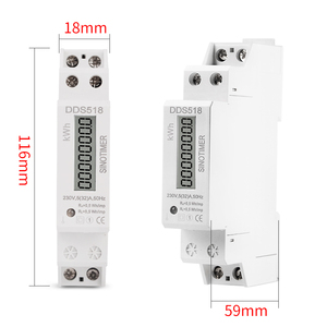 SINOTIMER Medidor de energía LCD ultradelgado de 18mm Medidor de <span class=keywords><strong>electricidad</strong></span> monofásico 230V AC 5(32)A Montaje <span class=keywords><strong>en</strong></span> riel DIN DDS518 - Product Image 4