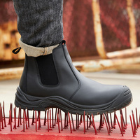 JM008 - Bottes de soudage et de mineur en cuir de vache avec semelle en PU, protection métatarsienne, embout en acier, protection contre la perforation, chaussures de soudeur OEM/ODM