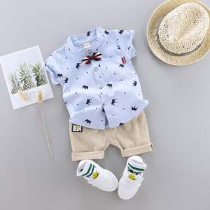 Conjunto de Ropa de Verano para Bebé Niño, 2 Piezas, Camisa con Corona, Diseño Moderno y Lindo, Venta al Por Mayor - Product Image 5