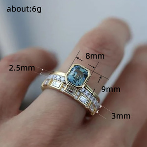 Set di anelli di lusso da donna, elegante gioiello di tendenza, stile regina, accessorio regalo per matrimonio e fidanzamento - Product Image 3