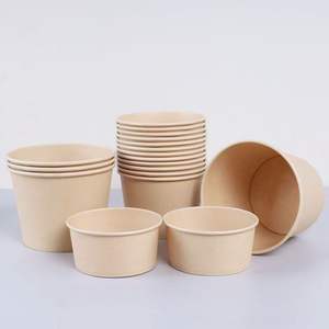 Envasado de comida rápida de papel corrugado para ensaladas, sopa, aperitivos y hamburguesas, apto para microondas y a prueba de aceite con tapa de PET en relieve - Product Image 3