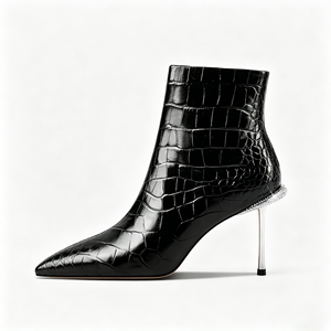 Botines <span class=keywords><strong>de</strong></span> Mujer Personalizados <span class=keywords><strong>de</strong></span> <span class=keywords><strong>Lujo</strong></span> con Punta en Pico, <span class=keywords><strong>de</strong></span> Cuero Genuino, Elegantes Botas <span class=keywords><strong>de</strong></span> Tacón <span class=keywords><strong>de</strong></span> Aguja - Product Image 2