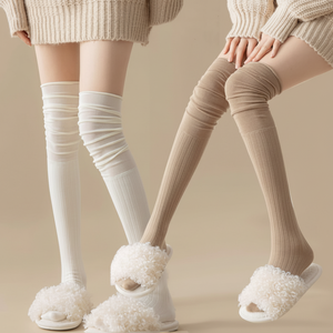 Chaussettes longues à empiècements en dentelle pour femmes pour les quatre saisons - Product Image 1