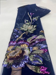 NI.AI Nuevo estilo Anul Bordado Floral Secuencia Tela de encaje Material de la ropa Tela de encaje con cuentas - Product Image 5