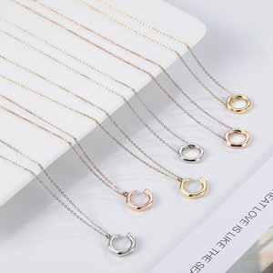 European and American Retro Irregular <b>Titanium</b> Steel Necklace Stainless Steel Pearl Circle Exaggerating Collarbone Necklace - Product Image 3