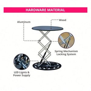 Portable Exhibition Counter Exhibition Booth <b>Foldable</b> <b>Table</b> Tension Fabric Square Trade Show Pop up <b>Table</b> With LED Light - Product Image 5