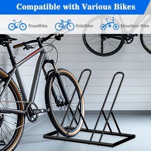 Support de stationnement pour <span class=keywords><strong>2</strong></span> vélos, support de vélo extérieur robuste pour VTT, support de vélo pour garage, support de vélo gain de place - Product Image 5
