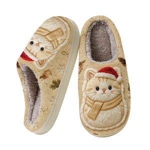 Chaussons en coton écologiques de style hôtel pour hommes et femmes, chaussures plates décontractées à enfiler pour l'intérieur, pour l'automne et l'hiver - Product Image 2