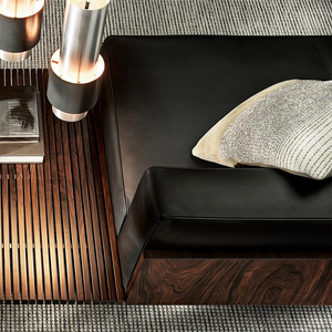 Canapé moderne en cuir Mobilier de salon Style italien Canapé en bois - Product Image 6