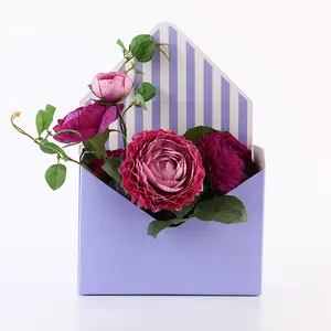 Valentine Luxury Creative Folding Rose Blumen verpackung Geschenk box mit Umschlag form