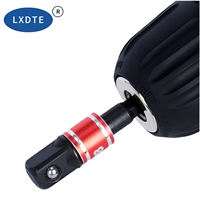 LXD Lot de 3 adaptateurs de douille à queue hexagonale nickelés, rallonges de 1/4 ", 3/8 " et 1/2 " pour outils électriques