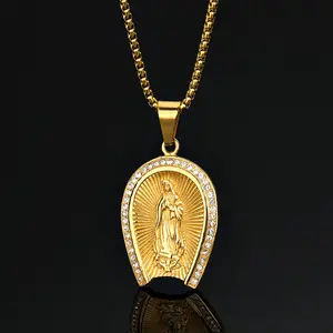 Gegrillte Lady Maria-Scharm Jungfrau Maria Mutter Madonna christliche religiöse Halskette