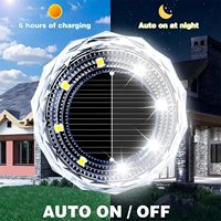 Lampe solaire LED extérieure étanche IP65, lumière blanche chaude rechargeable, capteur de lumière, 10-12 heures d'utilisation nocturne pour jardin, allée