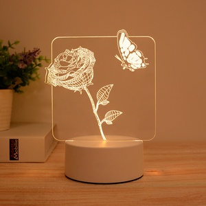 Lampe à illusion 3D LED personnalisée, décoration de chambre pour enfants, lampe de nuit LED 3D en acrylique avec batterie USB, lampe de table LED 3D, lumières 3D pour enfants, cadeau - Product Image 1