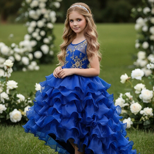 <span class=keywords><strong>Vestidos</strong></span> de cóctel de cola larga de estilo occidental <span class=keywords><strong>para</strong></span> niña grande <span class=keywords><strong>para</strong></span> 12 años vestido de boda de niña de las flores vestido de fiesta de cumpleaños de niño esponjoso - Product Image 2