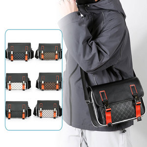 Borsa Ventiquattrore da <span class=keywords><strong>Uomo</strong></span> Fuliya Fashion in PU, Cartella Business Multifunzionale di Grande Capacità con Motivo a Quadri, Borsa a Tracolla da Viaggio - Product Image 2