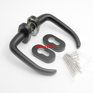 Poignée de levier de <span class=keywords><strong>porte</strong></span> en aluminium noir et argent mat, poignée de verrouillage de <span class=keywords><strong>porte</strong></span>, Canada - Product Image 2