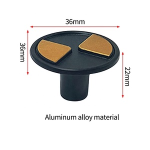 Poignée de tiroir de meuble en alliage d'aluminium Poignée d'armoire et bouton de porte de cuisine Bouton rond Poignée d'armoire en or noir - Product Image 5