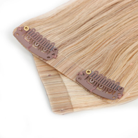 Extensions à clipser 100% cheveux humains vierges Remy, double trame sans couture, couleur claire, pointes pleines