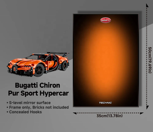 Vitrine murale en acrylique pour modèle de voiture <span class=keywords><strong>Bugatti</strong></span> <span class=keywords><strong>Chiron</strong></span> Pur Sport en blocs de construction 50x35cm, cadre miroir uniquement - Product Image 3