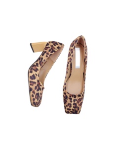 Bombas de punta cuadrada de alta calidad para mujer Estilo de moda para todas las estaciones Hecho de caucho + Material de PU - Product Image 4