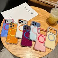 Coques de téléphone portable style Ins Macaron pour iPhone 15 16 17 18 Pro, protection antichoc aux quatre coins, coque arrière magnétique