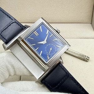 Montre mécanique ETA de luxe en acier inoxydable avec boîtier rectangulaire en cristal saphir de 25 mm, petite aiguille des secondes, réversible, étanche - Product Image 1