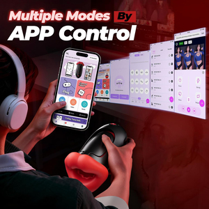 เครื่องช่วยสำเร็จความใคร่ชายแบบสั่น ควบคุมผ่านแอพ รูปทรงปาก สามารถบีบได้ พร้อมระบบสั่น 360 องศา °   ของเล่นทางเพศแบบพกพาสำหรับผู้ชาย - Product Image 3