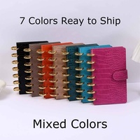 Yihe meilleure vente 7 couleurs disque lié A6 planificateur budgétaire en cuir de crocodile avec autocollants et enveloppe de trésorerie disponible