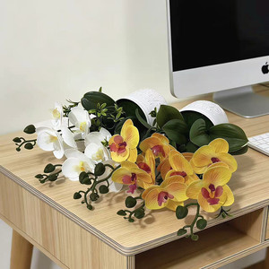 Orchidée Phalaenopsis artificielle Paulon, 27 cm de haut, fleurs blanches, plante en pot en plastique souple pour la décoration intérieure - Product Image 4