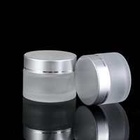 Pot en verre à large ouverture 5g 10g 15g 20g 30g 50g 100g, contenant cosmétique rond, pots en verre pour crème avec couvercles noirs et argentés