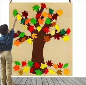 Personnalisé Thanksgiving Velcro Feuilles Feutre Plat Sticker Mural <span class=keywords><strong>Maternelle</strong></span> Décoration Murale Collage Enfants Feutre Artisanat Kits - Product Image 6