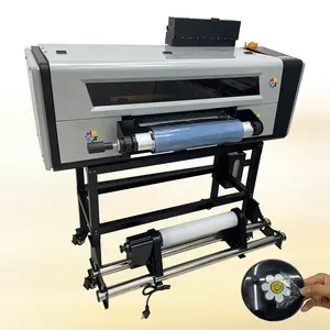 디지털 a2 2 in 1 UV dtf 롤 스티커 필름 프린터 2022 새로운 인쇄 기술 42cm uvdtf 라미네이터가있는 골드 스티커 프린터