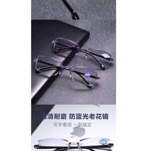 Lunettes de lecture sans monture, verres en résine noire, unisexe, léger, anti-lumière bleue, été 2021 - Product Image 4