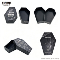 Caja de Regalo Rígida con Diseño de Ataúd Gótico Personalizado, Impresión UV y Logotipo en Relieve 3D para Empaque de Recuerdos de Fiesta de Halloween