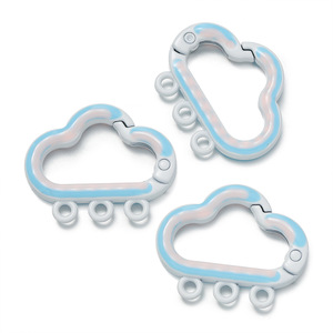 พวงกุญแจโลหะผสม 3 รู รุ่น Cloud Spring Buckle อุปกรณ์ตกแต่งเครื่องประดับ DIY น้ำหนักเบา รูปทรงไม่สม่ำเสมอ ชุบโลหะ - Product Image 5