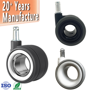 Bürostuhlrollen 65mm Hohlrad aus PU/<span class=keywords><strong>Nylon</strong></span> mit Bremse, 45KG/80KG Tragkraft für Möbel - Product Image 1