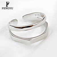 Bagues minimalistes fines et simples pour femmes, en argent sterling 925, bague ajustable tendance, bijoux de créateur, vente en gros