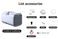 S03 Nouveau style Mini climatiseur portable à haute vitesse de refroidissement pour tente, utilisation en voiture, 12/24v, mode économie d'énergie, climatiseur d'extérieur