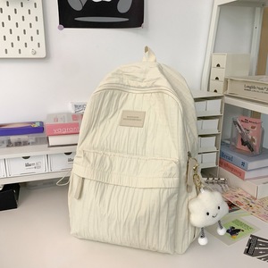 Retour à l'école rides rayure sac à dos coréen Vintage <span class=keywords><strong>Campus</strong></span> doux imperméable classique étudiant cartable sac à dos - Product Image 1