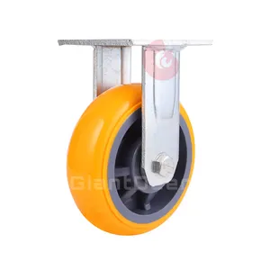 High Quality Heavy Duty 4'' 5'' 6'' 8'' Fixed Orange Polyurethane Castor Caster Wheel