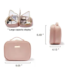 Individuelle Pu-Kosmetik-Taschen Make-Up-Organisator Reisen pvc klar Toilettenspülung wasserdichte Pinsel Make-Up-Tasche