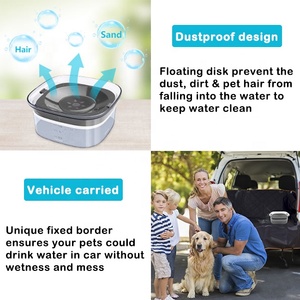 2L visibile livello dell'acqua cane gatto ciotola per bere lento Dispenser di acqua per animali domestici in plastica trasparente portatile senza fuoriuscite ciotola per l'acqua del cane - Product Image 4