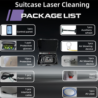 Machine de nettoyage au laser à fibre portable de haute précision JPT MOPA Mini 100W 200W 300W avec valise à roulettes, pour éliminer la rouille des métaux
