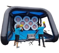 Jeu de tir commercial gonflable en PVC IPS avec cibles LED, interactif pour l'extérieur, idéal pour la location de fêtes et les événements extérieurs
