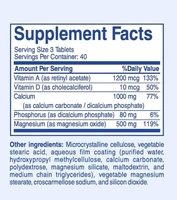 Complément Multivitaminé 5-en-1 Calcium 120 Comprimés : Calcium, Magnésium, Phosphore, Vitamine D3 et A - Force et Flexibilité Osseuses*
